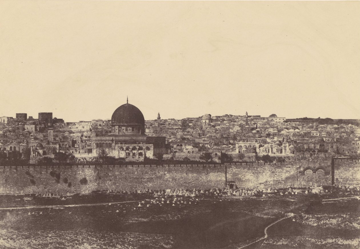 Jerusalem. Innhegning av templet. Generelt syn på østsiden. Pl.2 av Auguste Salzmann