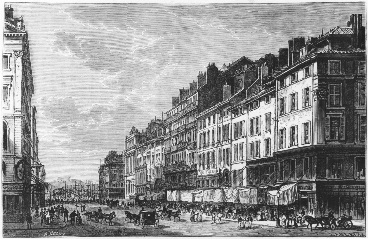 Utsikt over Canebiere i Marseille av Auguste Victor Deroy