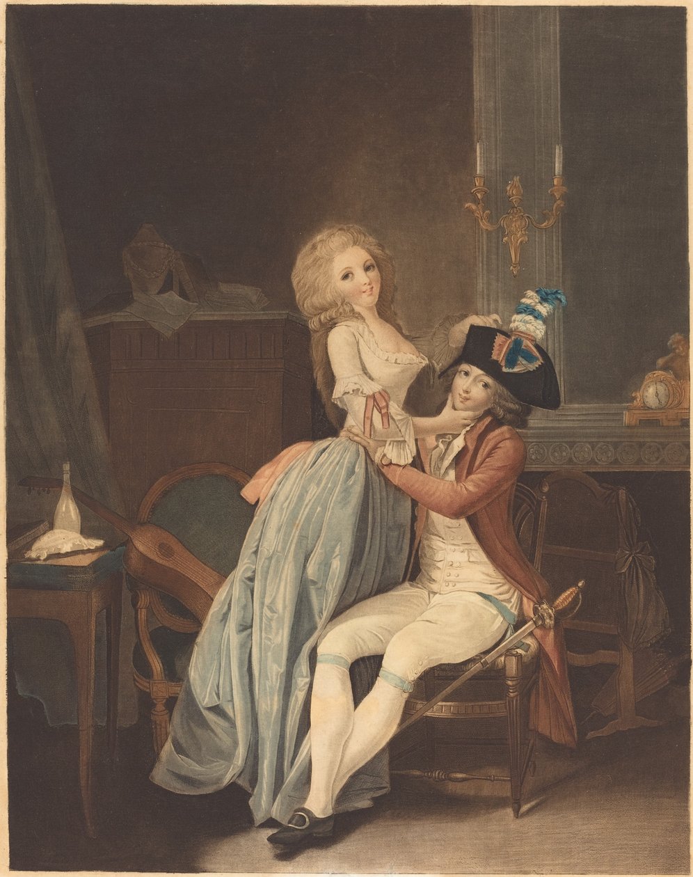 Den nasjonale kokarden av Auguste Claude Simon Legrand after Louis Léopold Boilly