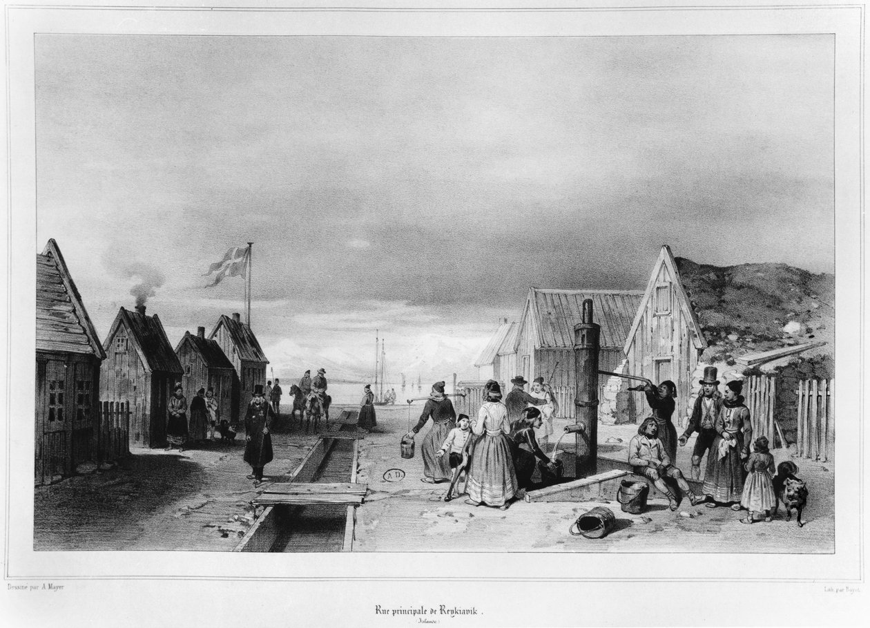 The High Street, Reykjavik av Auguste Etienne Francois Mayer
