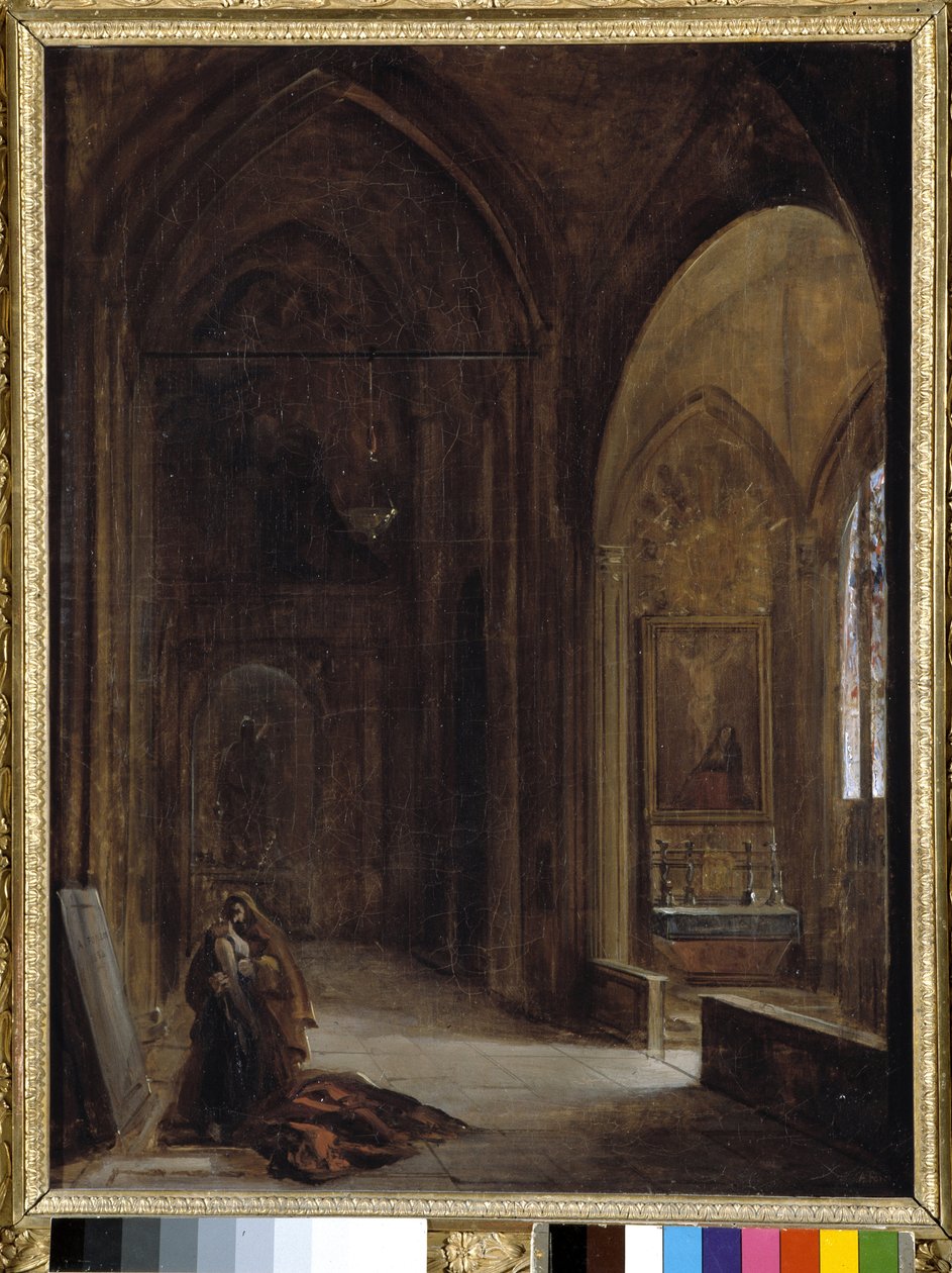 Interiør i kirken av Auguste Forbin