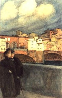 Ponte Vecchio, Firenze av Auguste Francois Gorguet