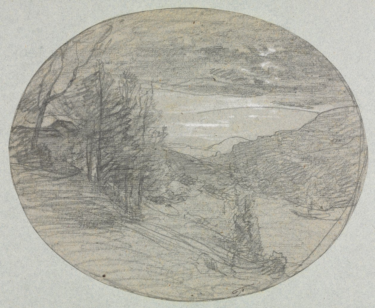 Landskap, 1800-tallet. av Auguste Francois Ravier