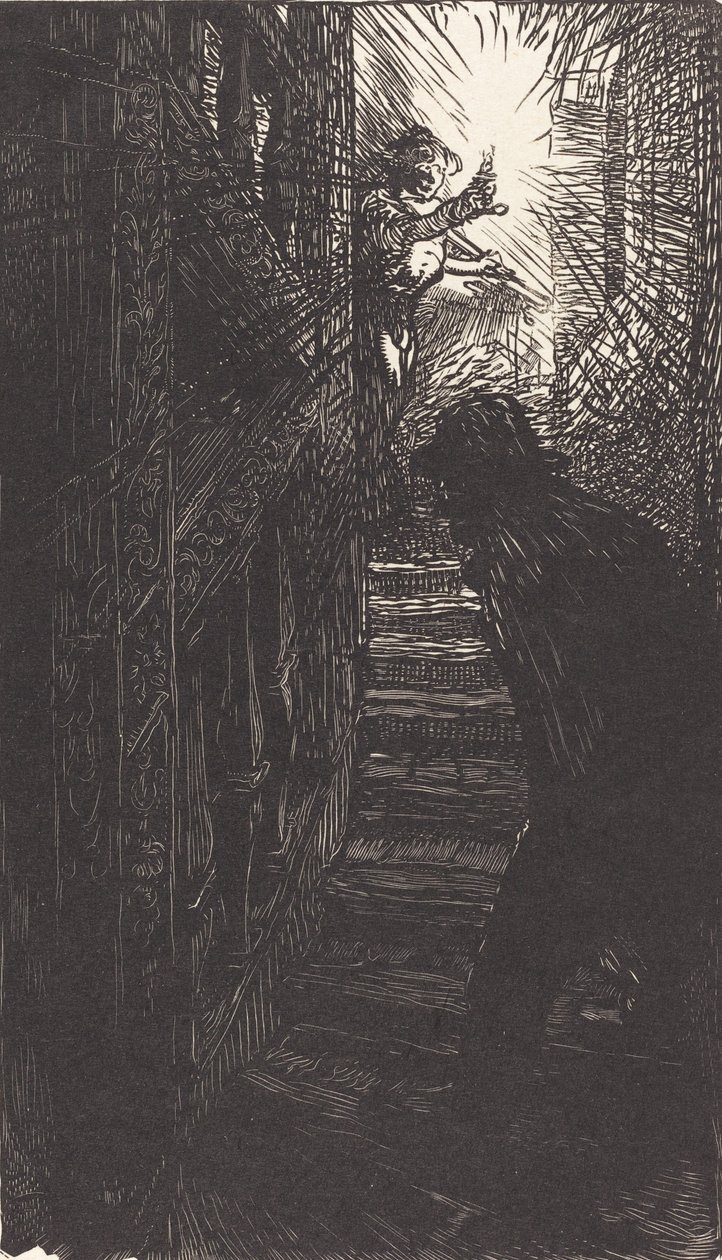 Skulptert trapp rue Boutebrie, utgitt 1901. av Auguste Lepere