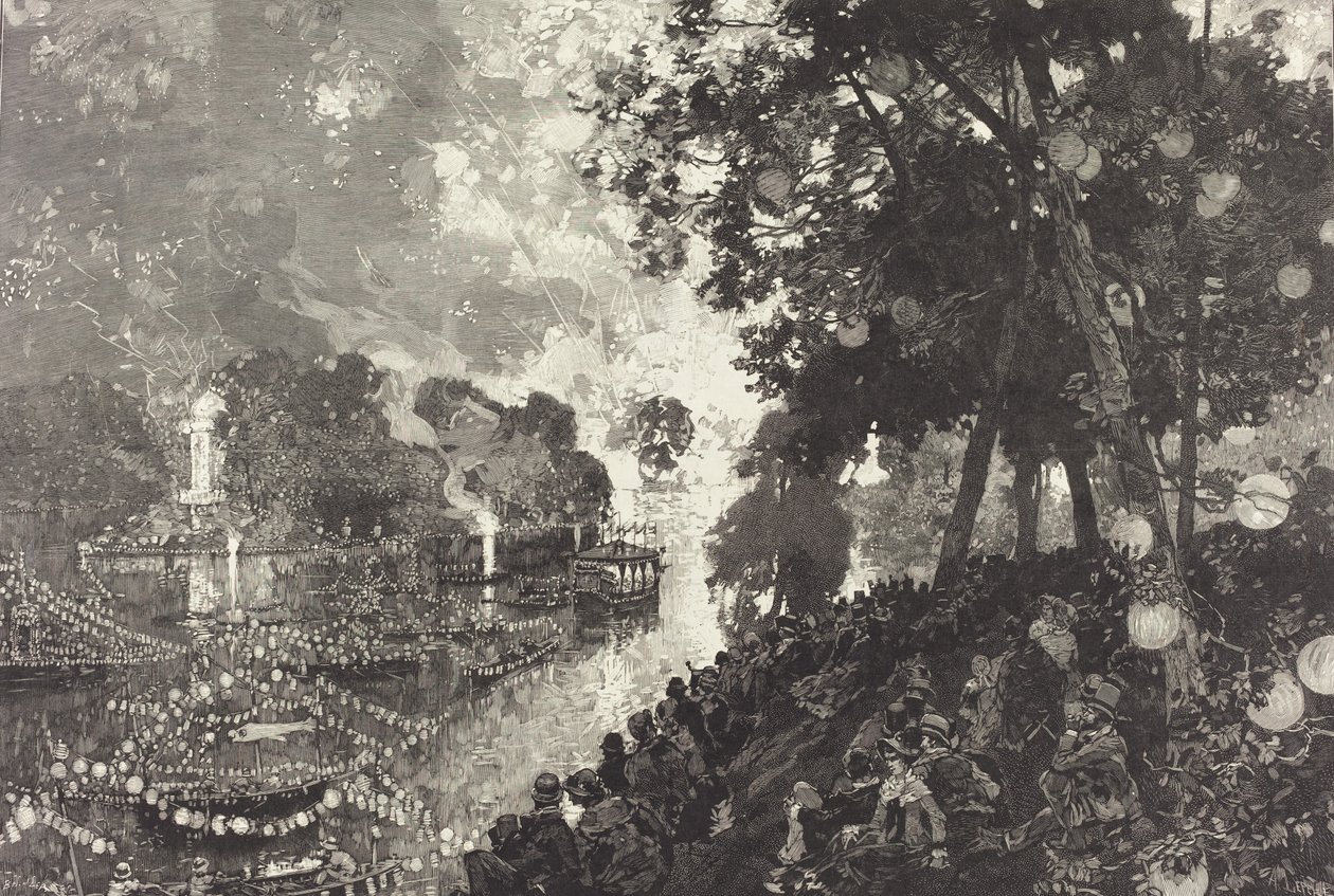Snø i Paris. av Auguste Lepere