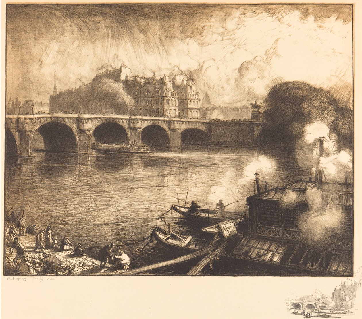 Pont Neuf, 1913. av Auguste Lepere