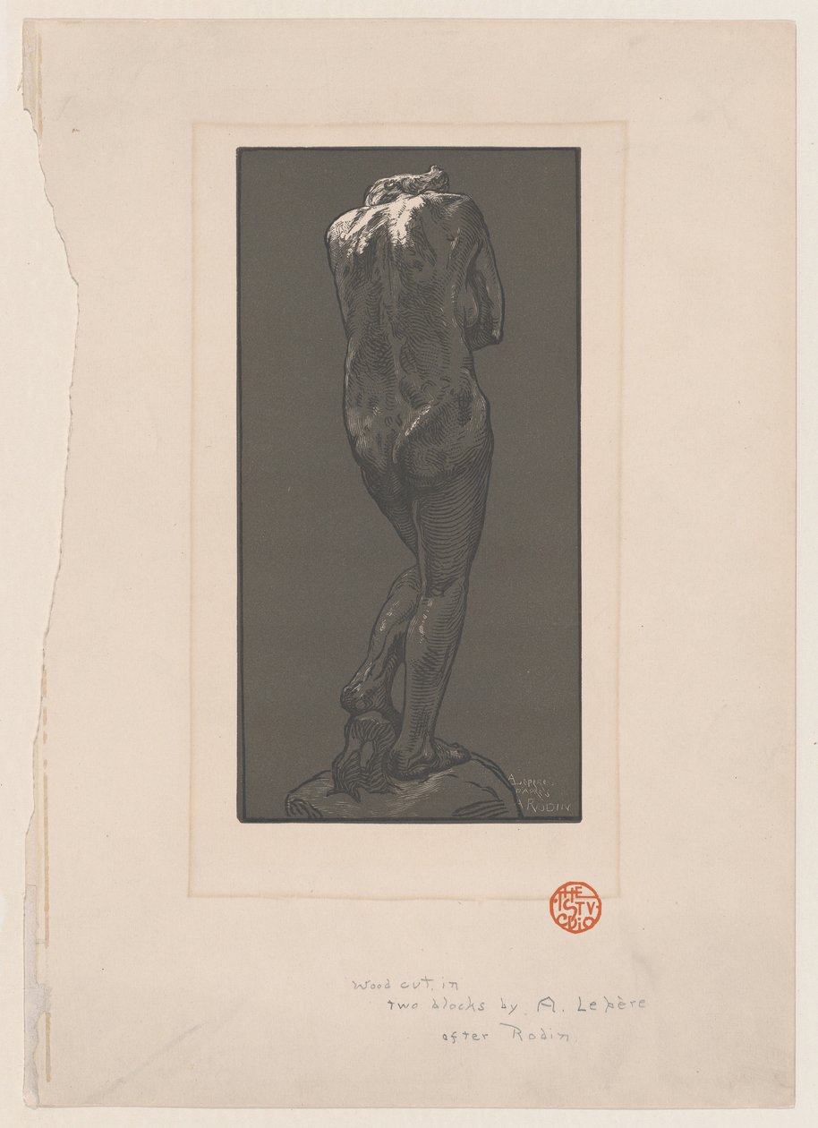 Nakenstatue, sett bakfra, ca. 1902. av Auguste Lepere