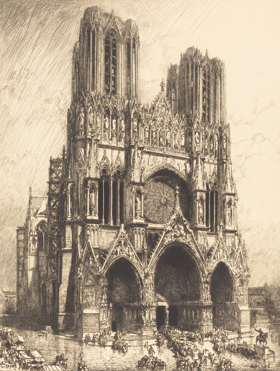 Reims katedral Cathedrale de Reims, 1911. av Auguste Lepere