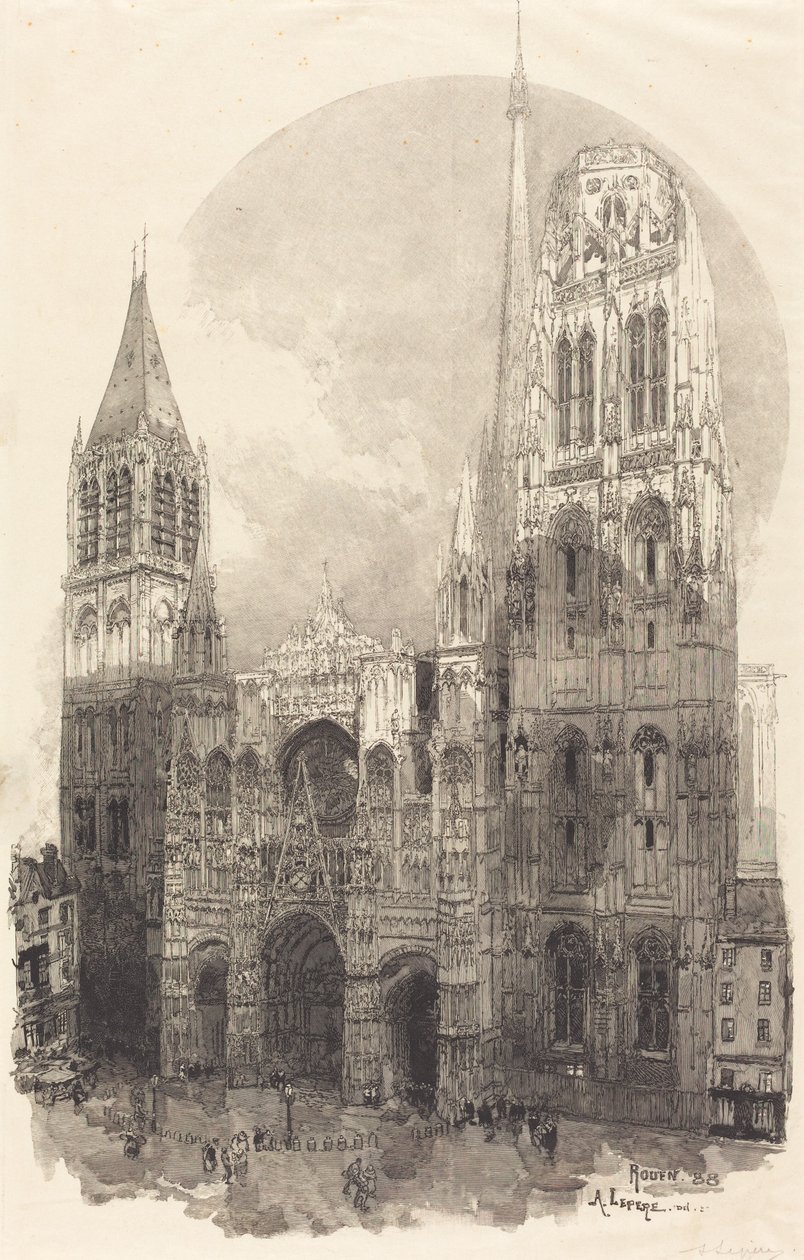 Rouen-katedralen La Cathedral de Rouen, 1888. av Auguste Lepere