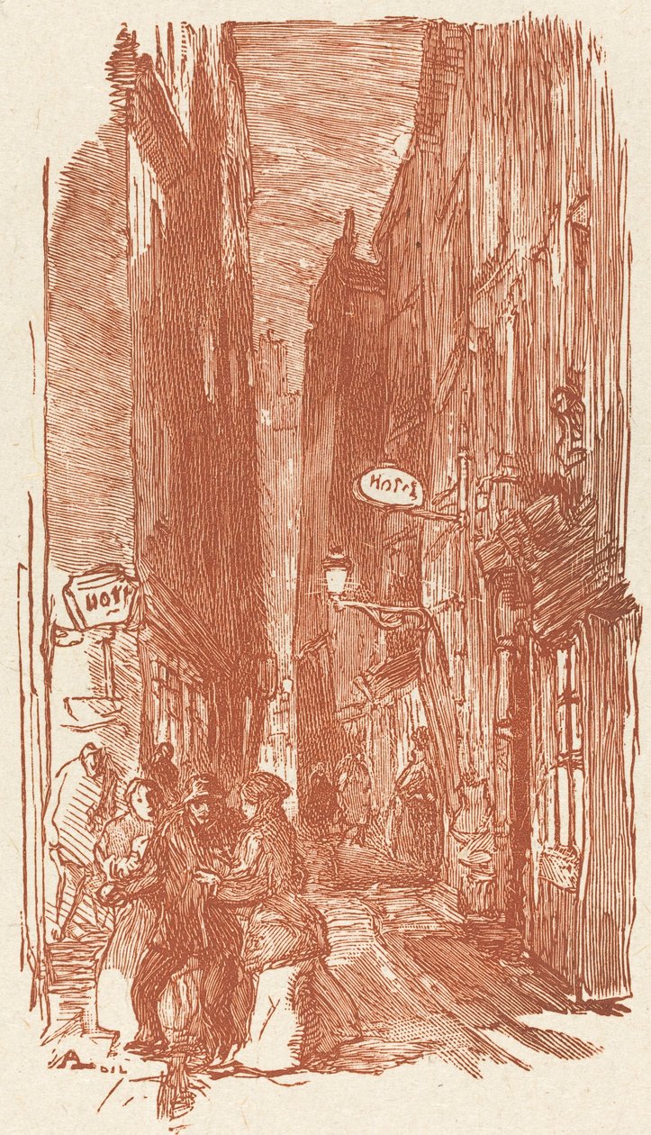 Rue Saint-Severin, utgitt 1901. av Auguste Lepere