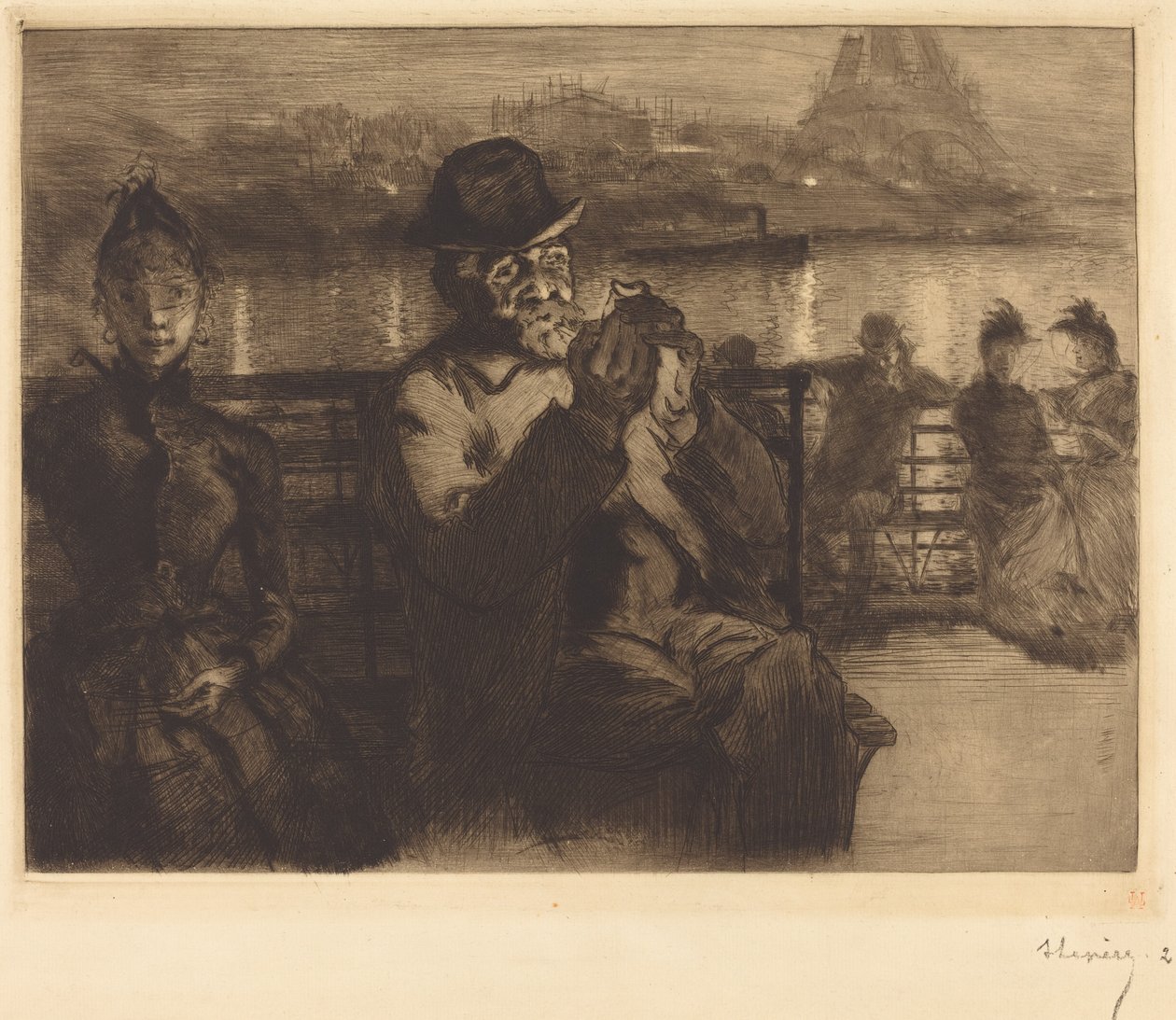 På Seinen, om natten av Auguste Lepere