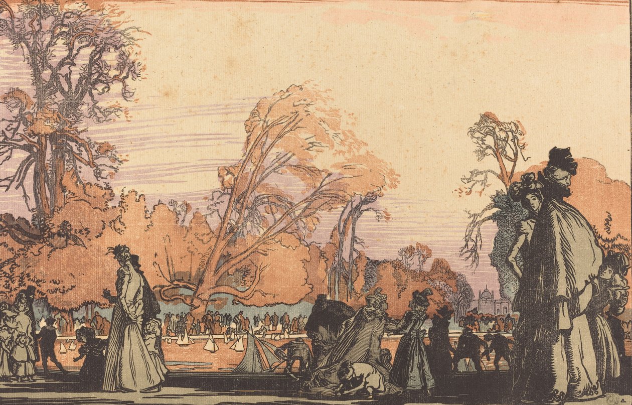 Dammen i Tuileriene, 1898. av Auguste Lepere