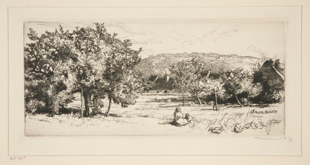 Landsbyen Villeneuve-sur-Bellot (Seine-et-Marne) av Auguste Lepere
