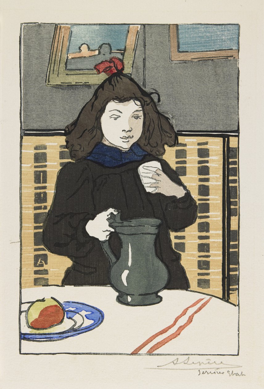 Ung jente med en mugge, 1890 av Auguste Louis Lepère