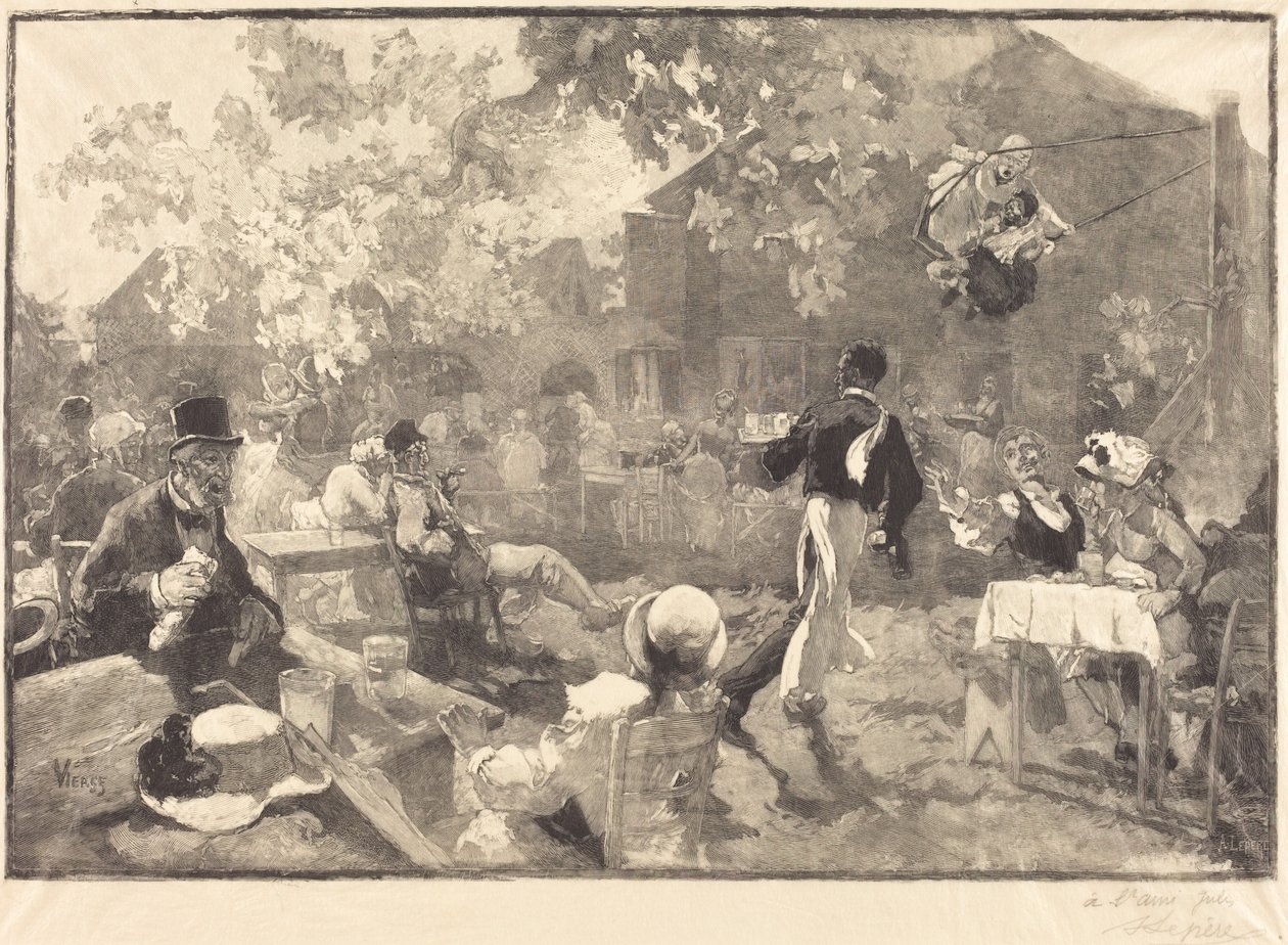 Hos lynghanen av Auguste Lepère after Daniel Vierge