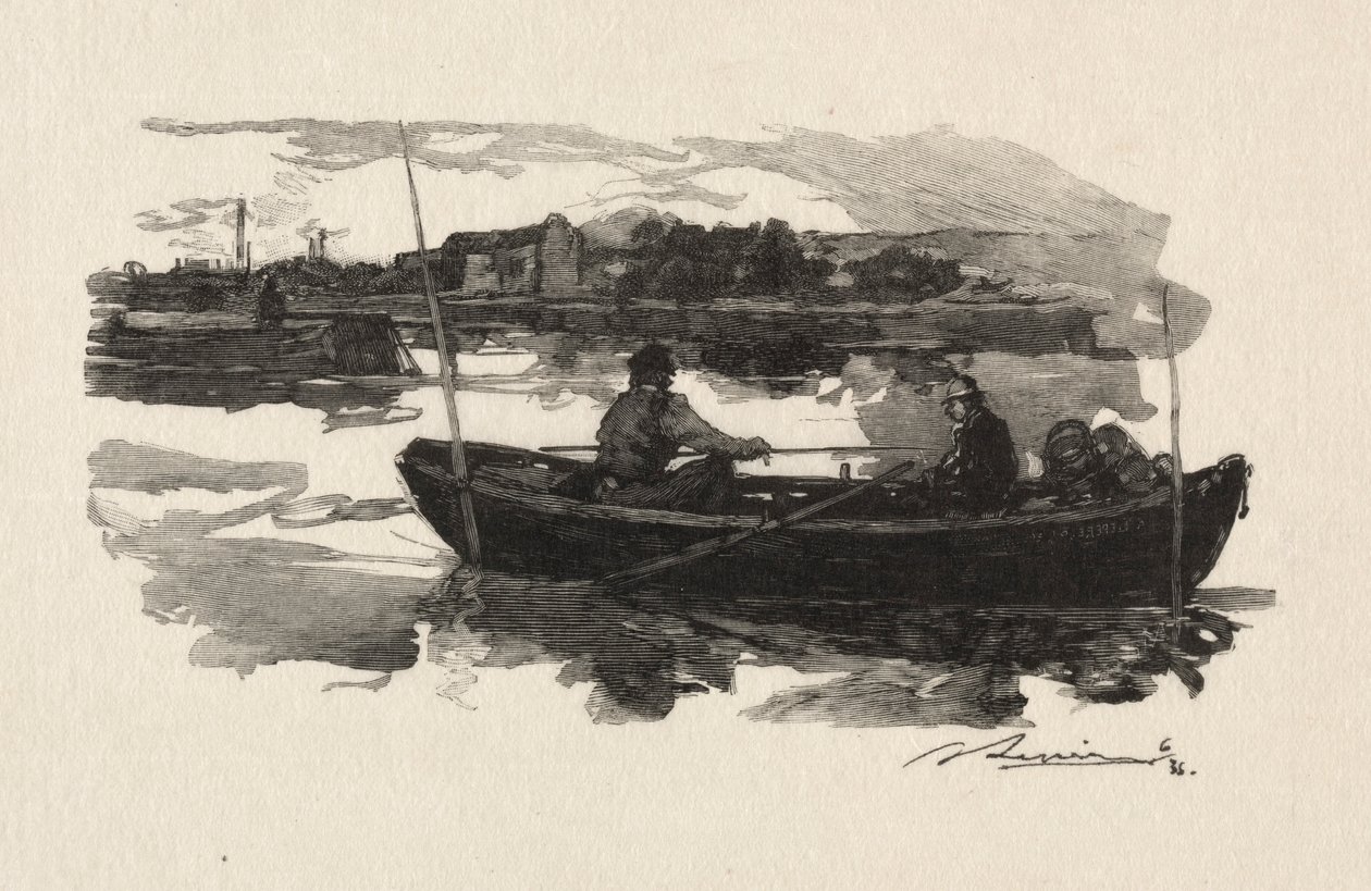 Ved kanten av Seinen. av Auguste Louis Lepère