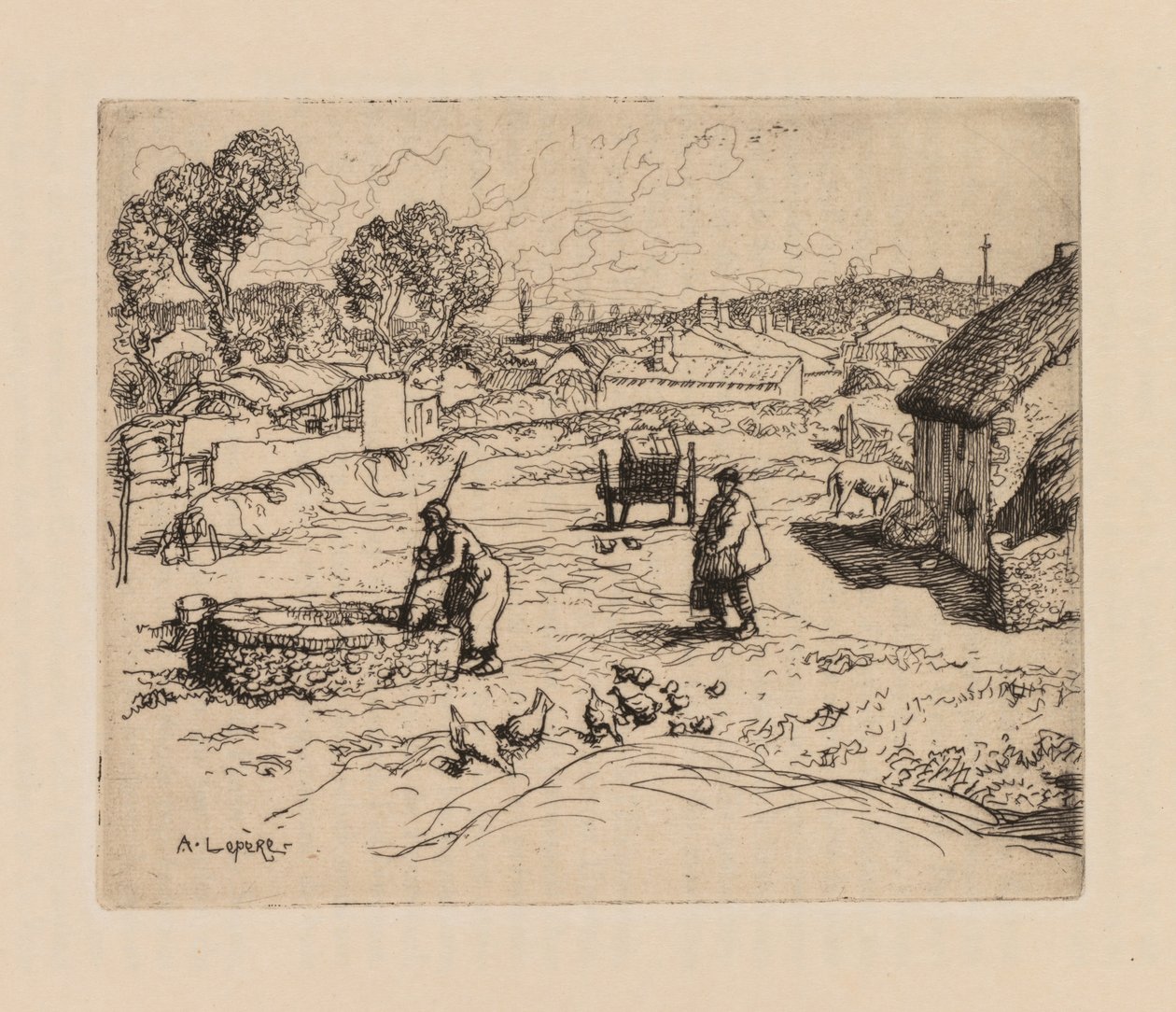 Auguste Lepère: La Masure Vendèe. av Auguste Louis Lepère