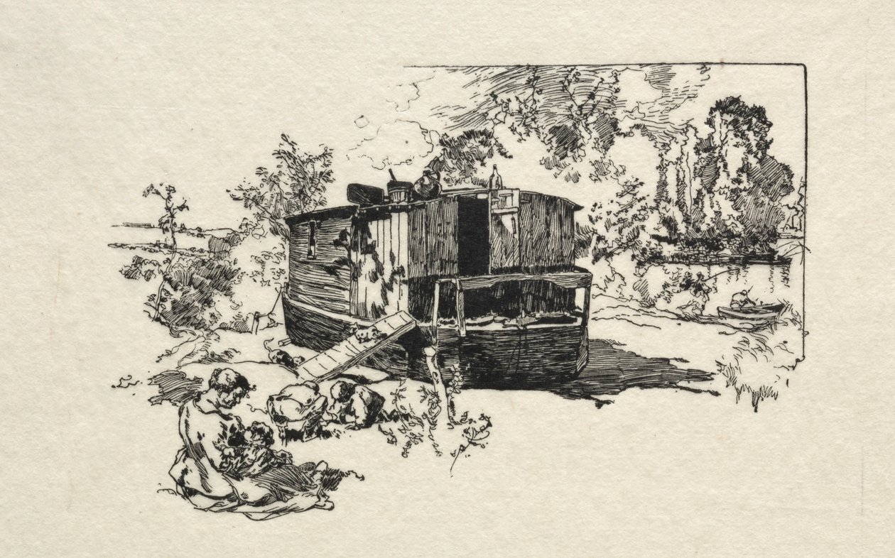 Boligbåt. av Auguste Louis Lepère