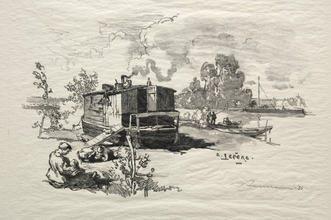Boligbåt. av Auguste Louis Lepère