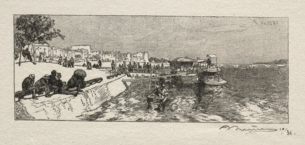 Pier på Bercy. av Auguste Louis Lepère