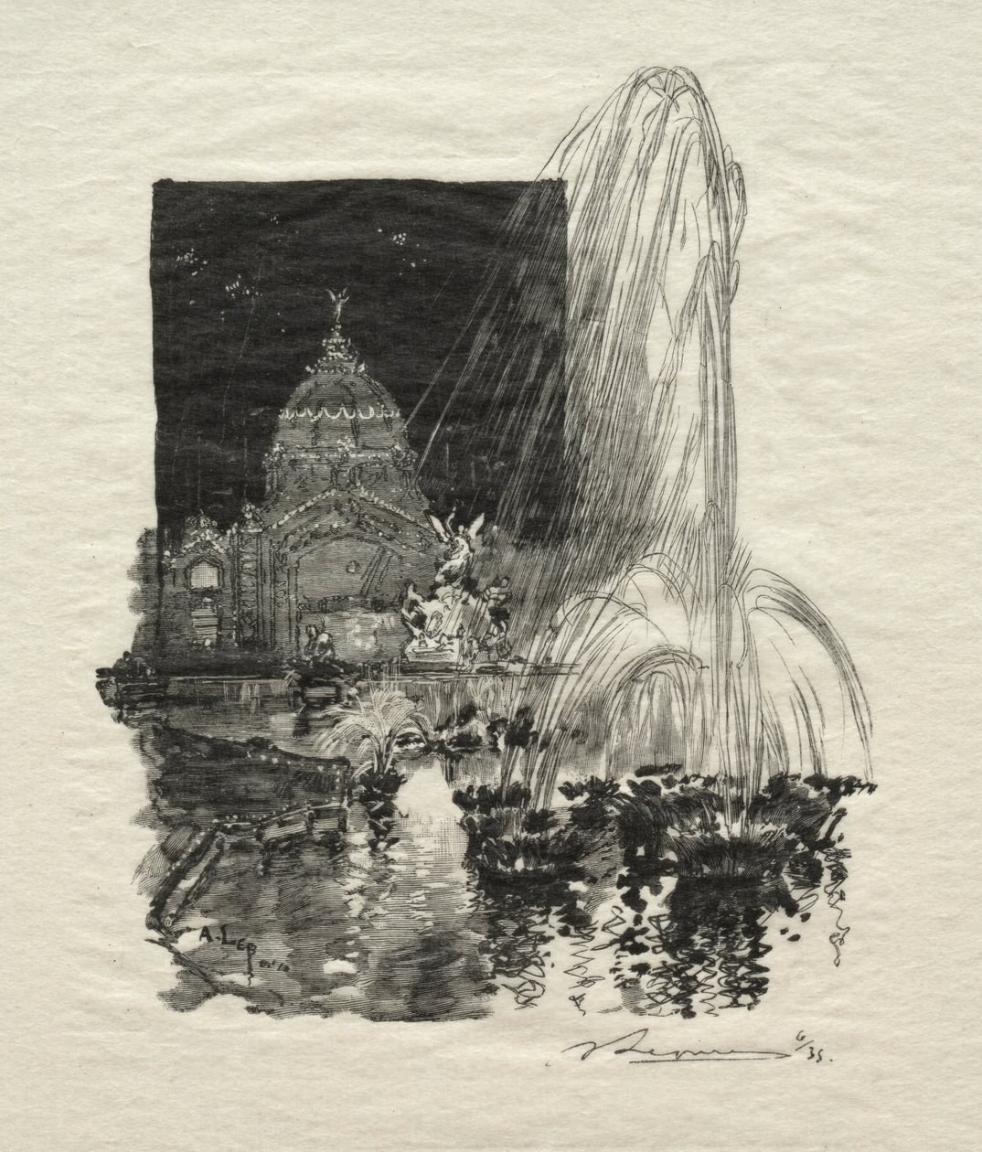 Lysende fontener. av Auguste Louis Lepère