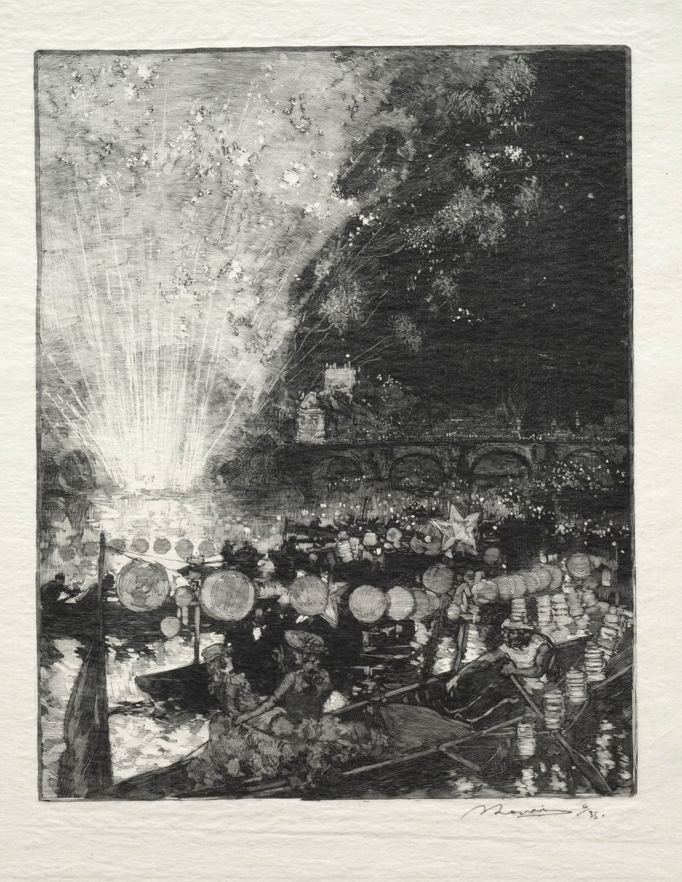 Venetiansk festival. av Auguste Louis Lepère