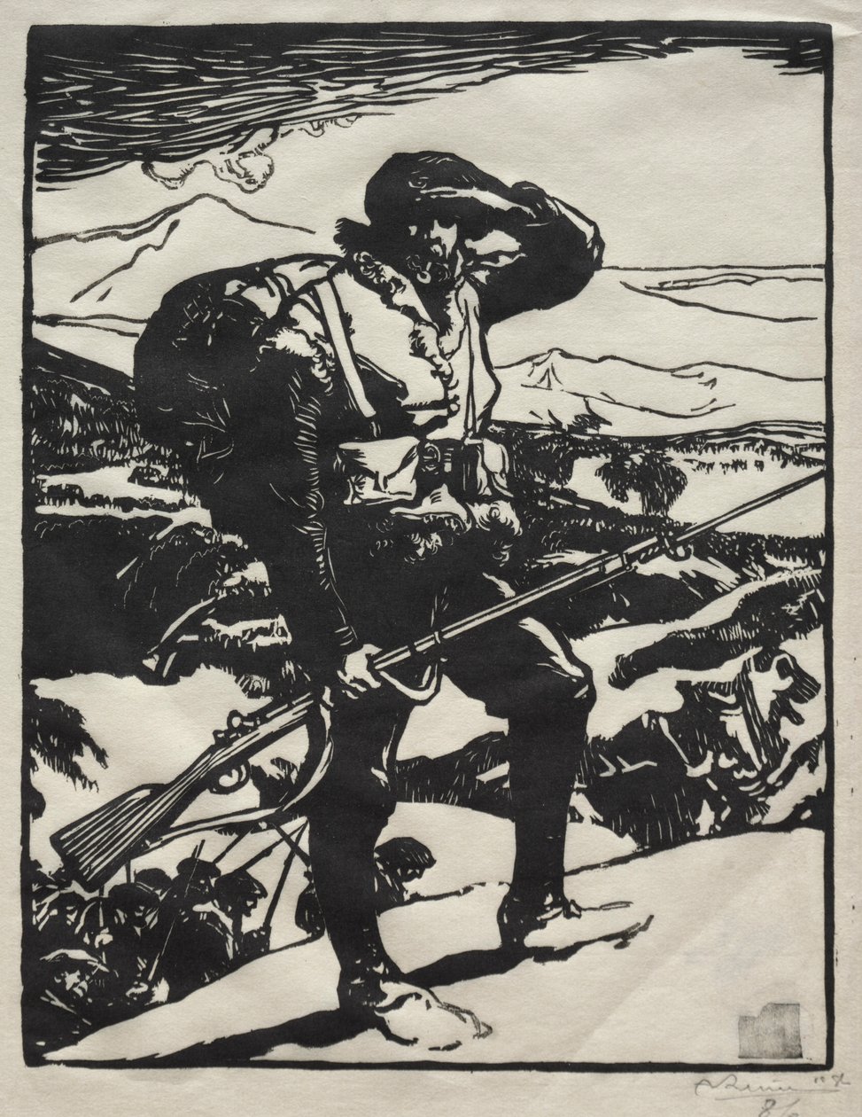Krigens historie: Alpine Chasseur. av Auguste Louis Lepère