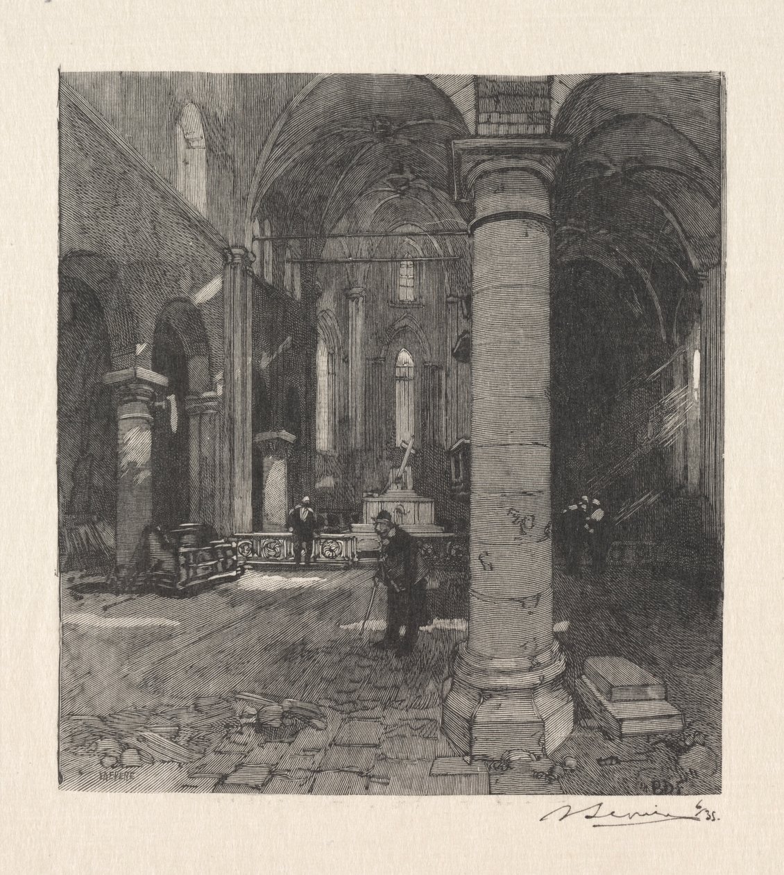 Kirkens indre av Auguste Louis Lepère