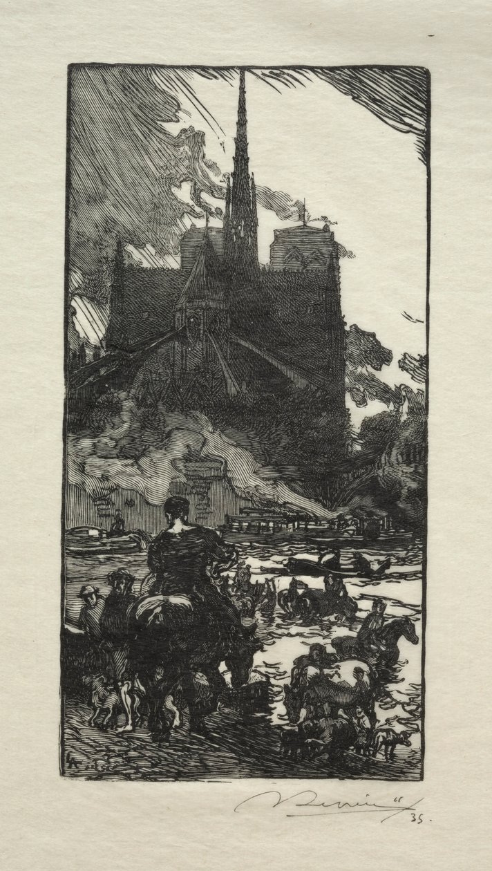 LAbreuvoir ved Point St. Louis. av Auguste Louis Lepère