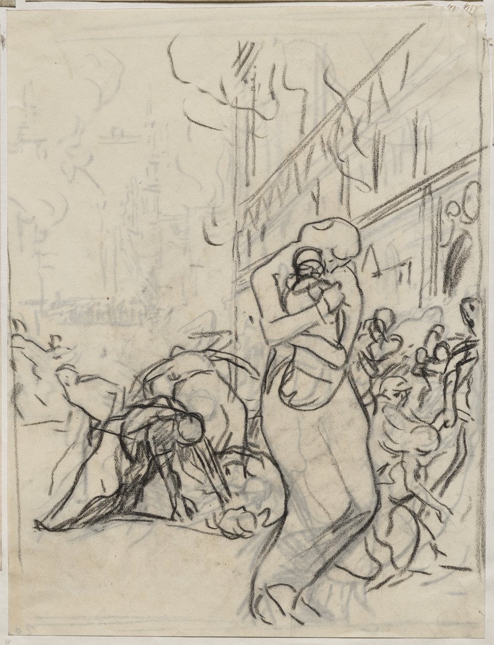 Louvain-brannen av Auguste Louis Lepère