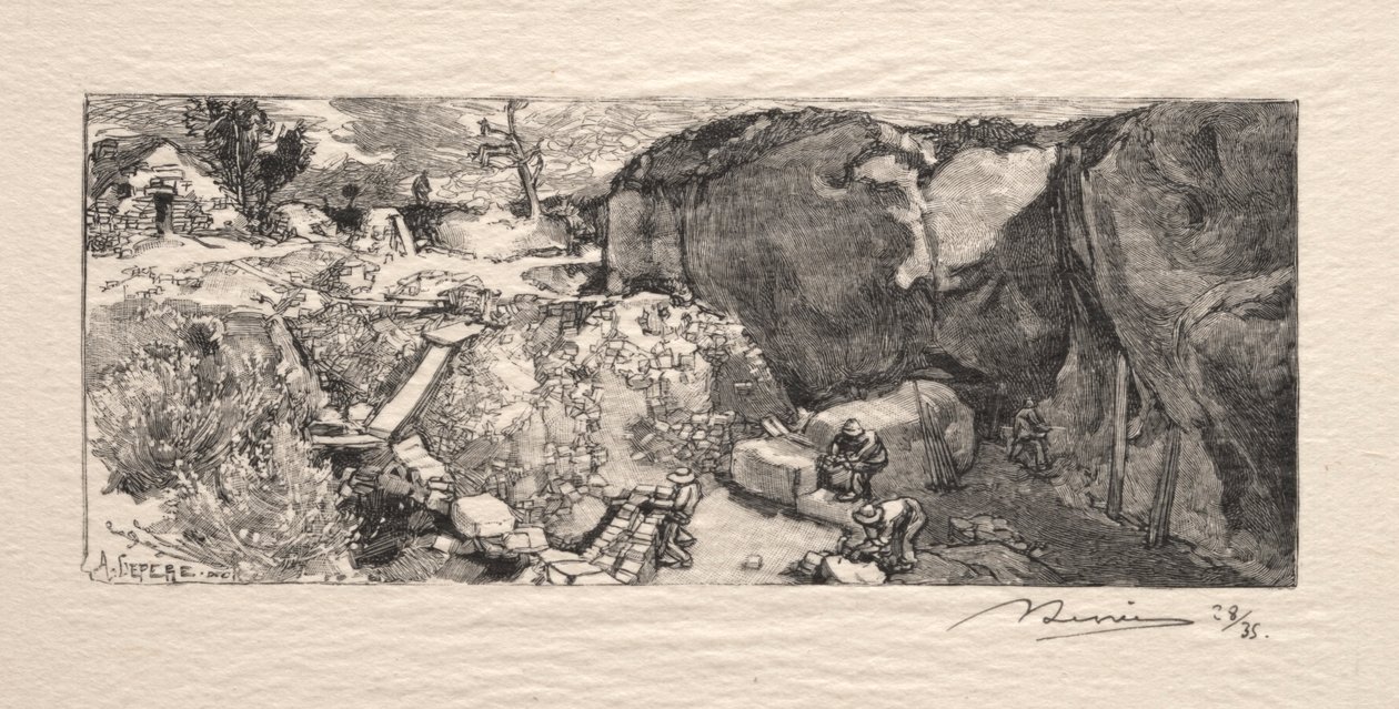 Sandsteinbruddet, 1890. av Auguste Louis Lepère