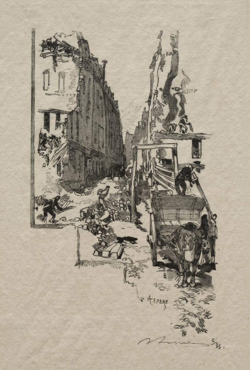 Rue Victor Cousin. av Auguste Louis Lepère