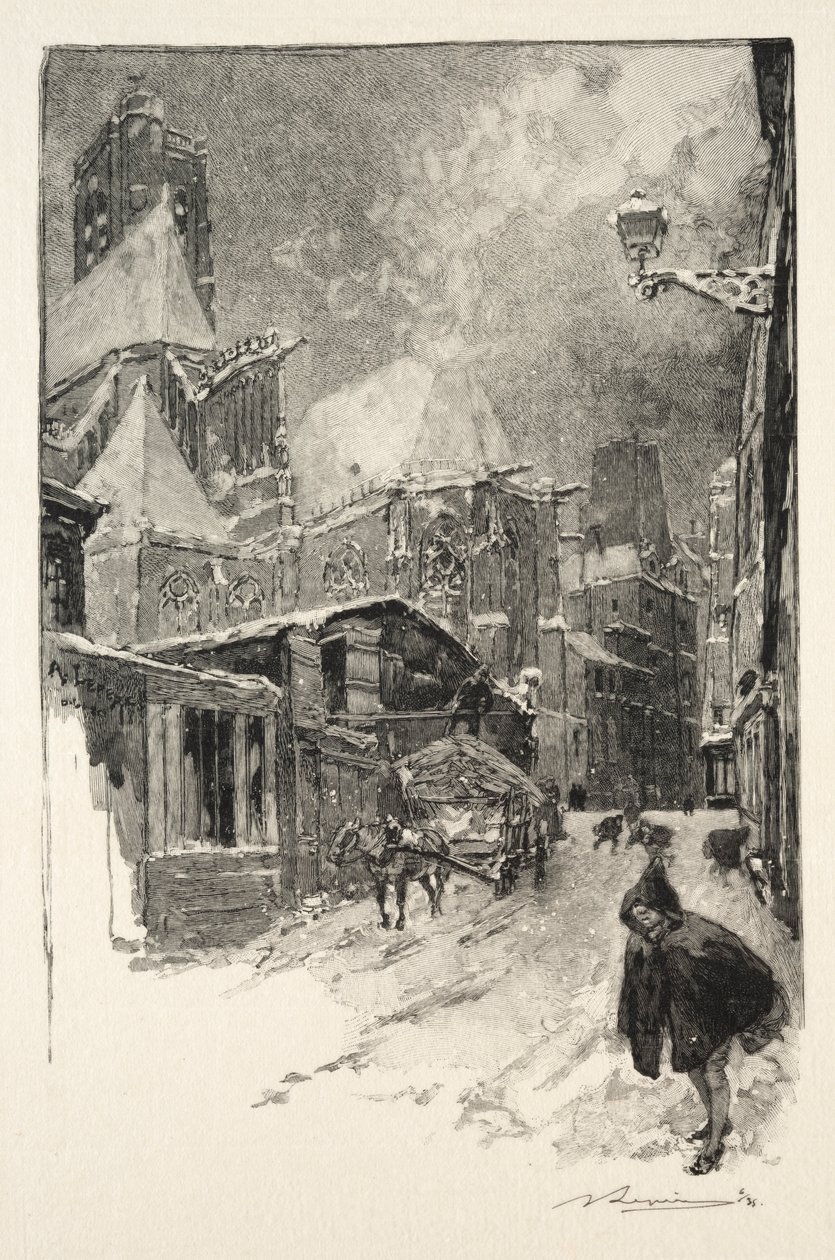 Rue des Barres, 1886. av Auguste Louis Lepère