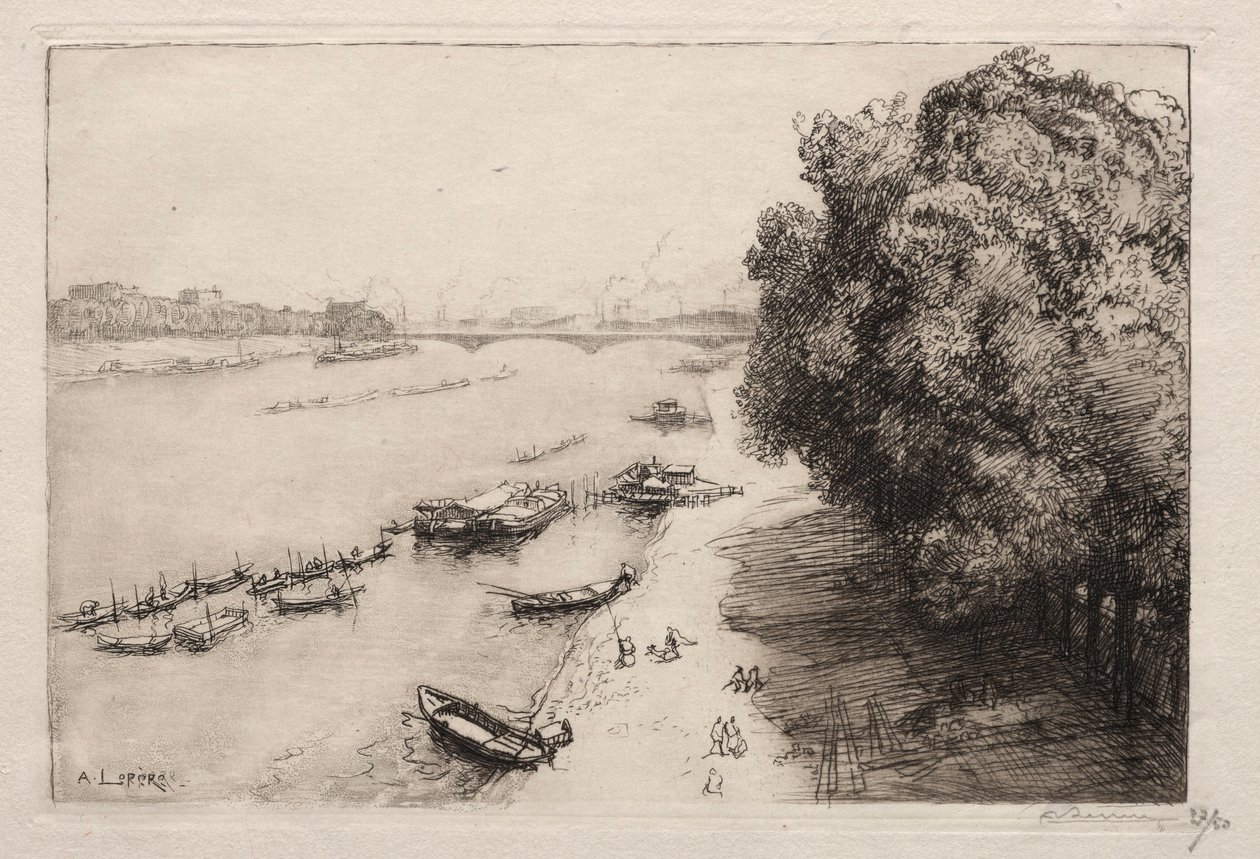 Seinen ved Pont Nationale, 1914. av Auguste Louis Lepère