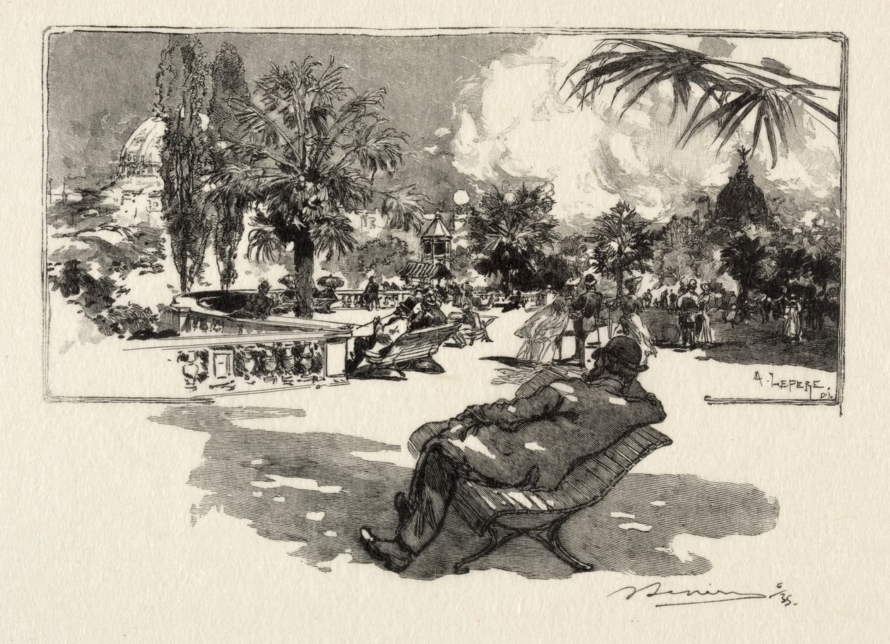 The Terrace of the Liberal Arts. av Auguste Louis Lepère