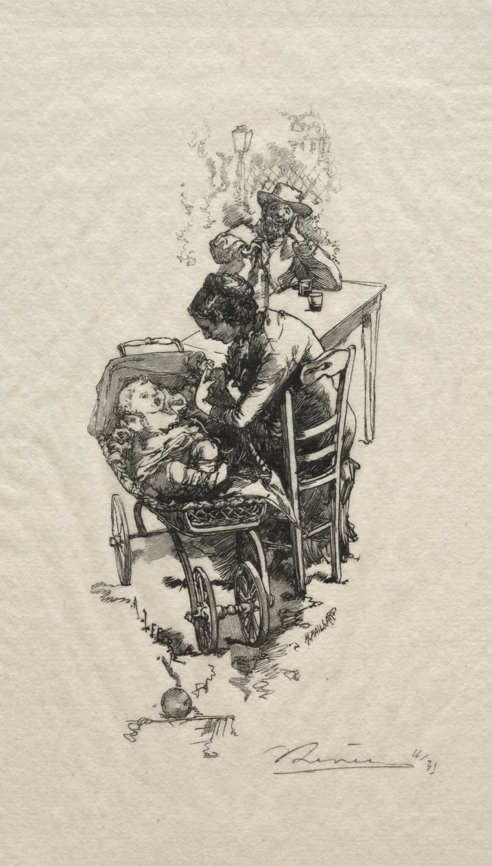 Kvinnen i vuggen av Auguste Louis Lepère