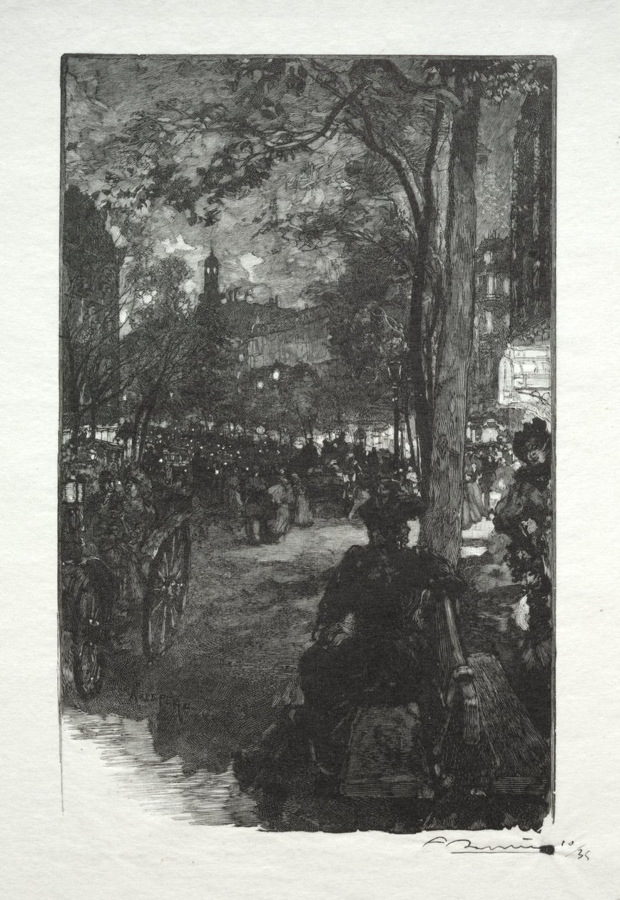 Boulevard Montmartre, kveld. av Auguste Louis Lepère
