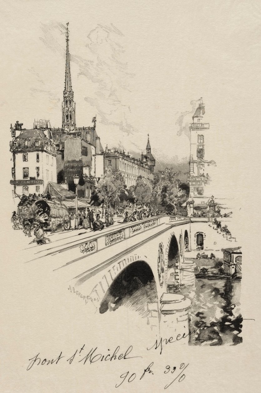 Pont Saint-Michel av Auguste Louis Lepère