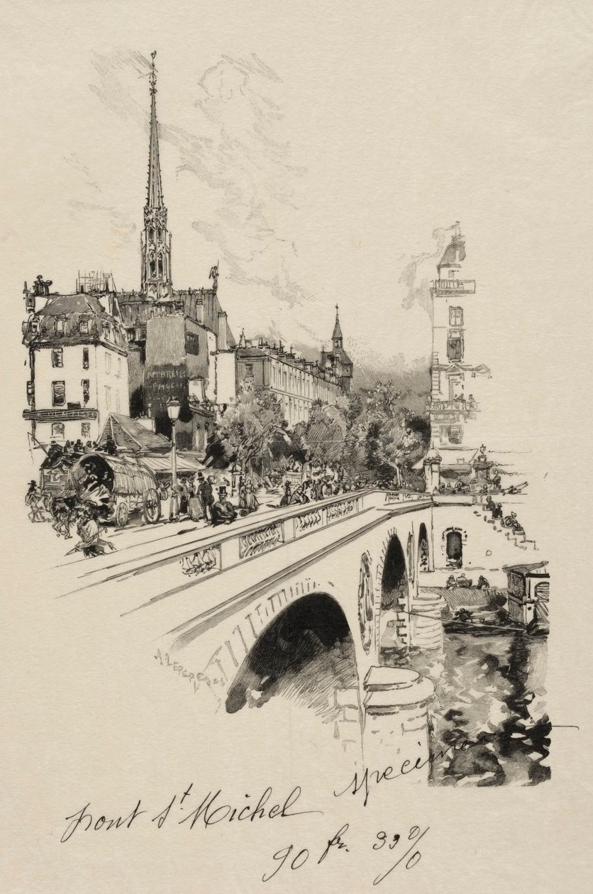 Pont St. Michel. av Auguste Louis Lepère