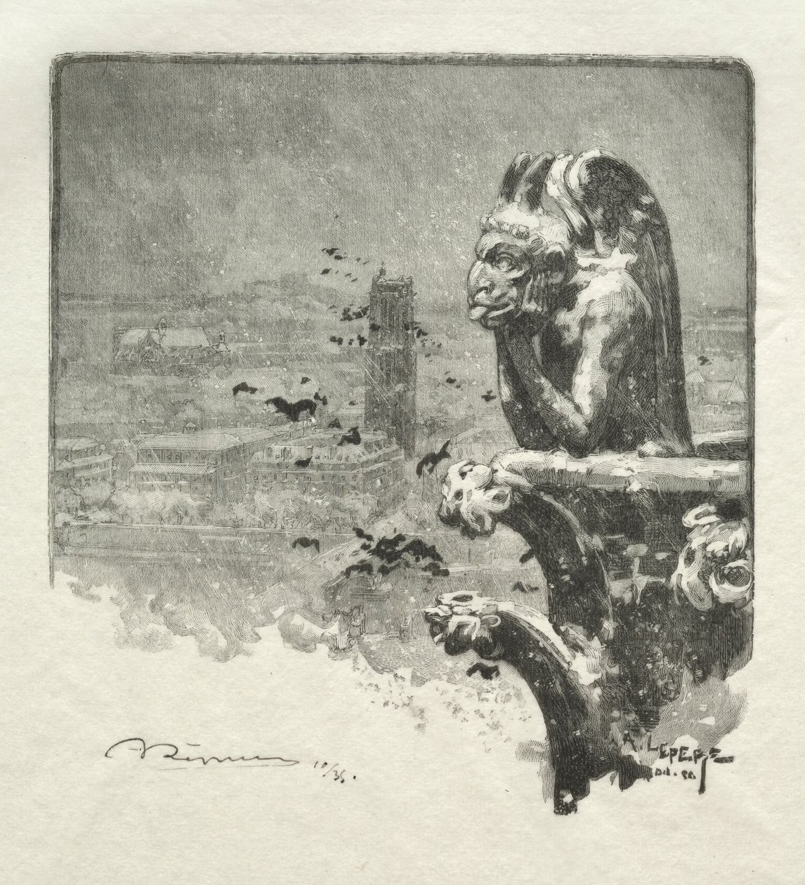 Stryge of Notre Dame av Auguste Louis Lepère