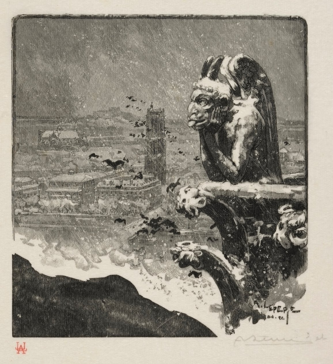 Stryge of Notre Dame av Auguste Louis Lepère