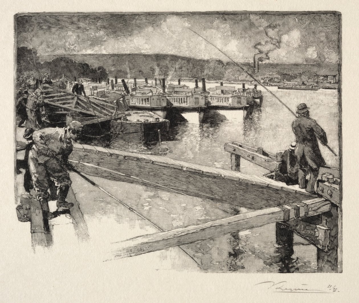 Omnibusgarasjen. av Auguste Louis Lepère