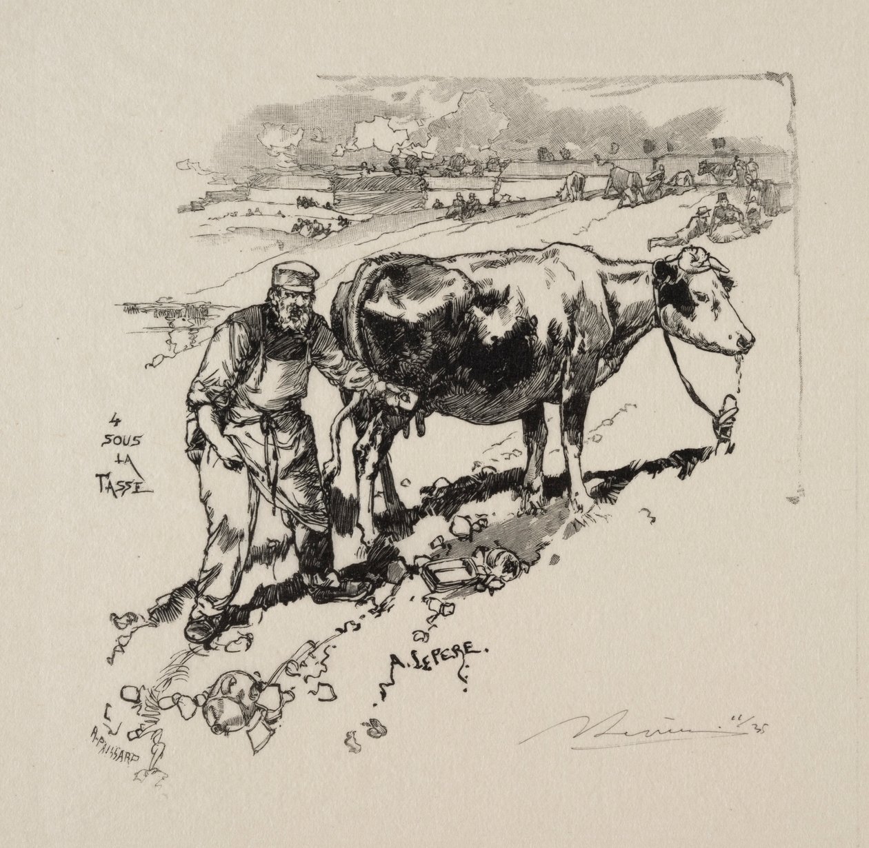 Melkehandleren. av Auguste Louis Lepère