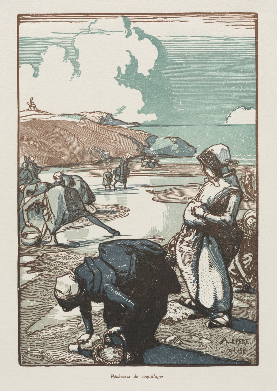 The Pignon Fisherwomen, Saint-Jean-de-Mont, 1903. av Auguste Louis Lepère
