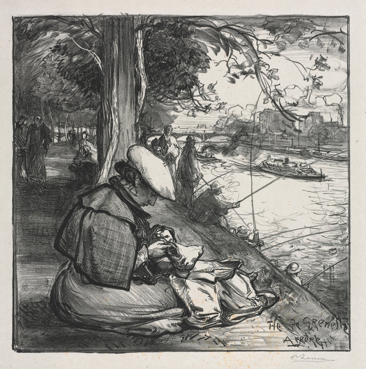 Øya Grenelle, 1898. av Auguste Louis Lepère