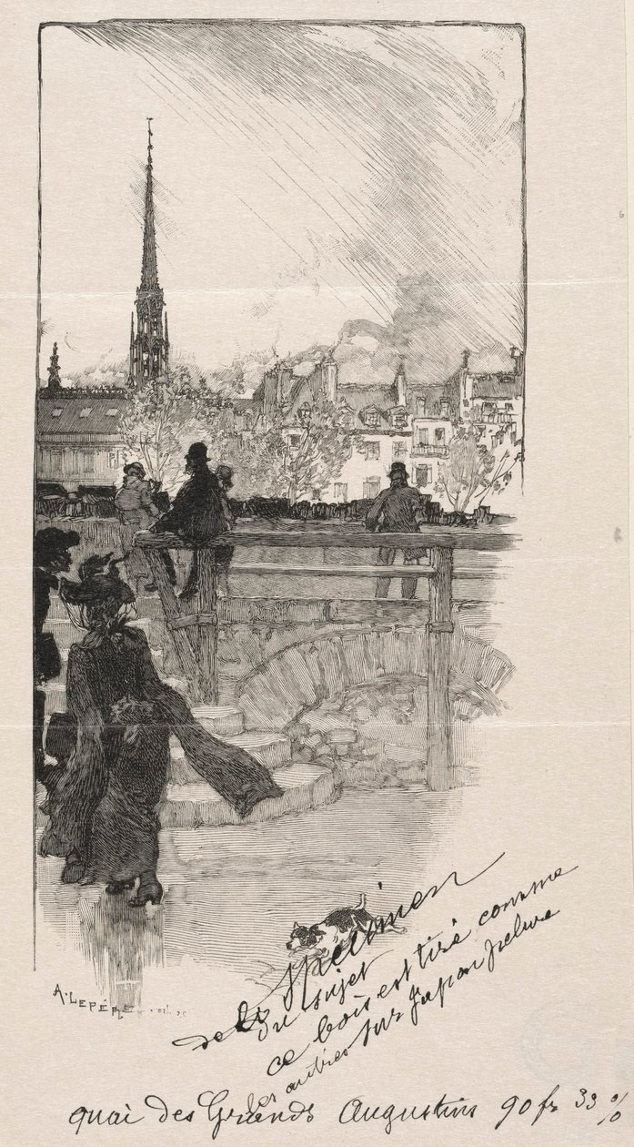 Quai des Grands Augustins. av Auguste Louis Lepère