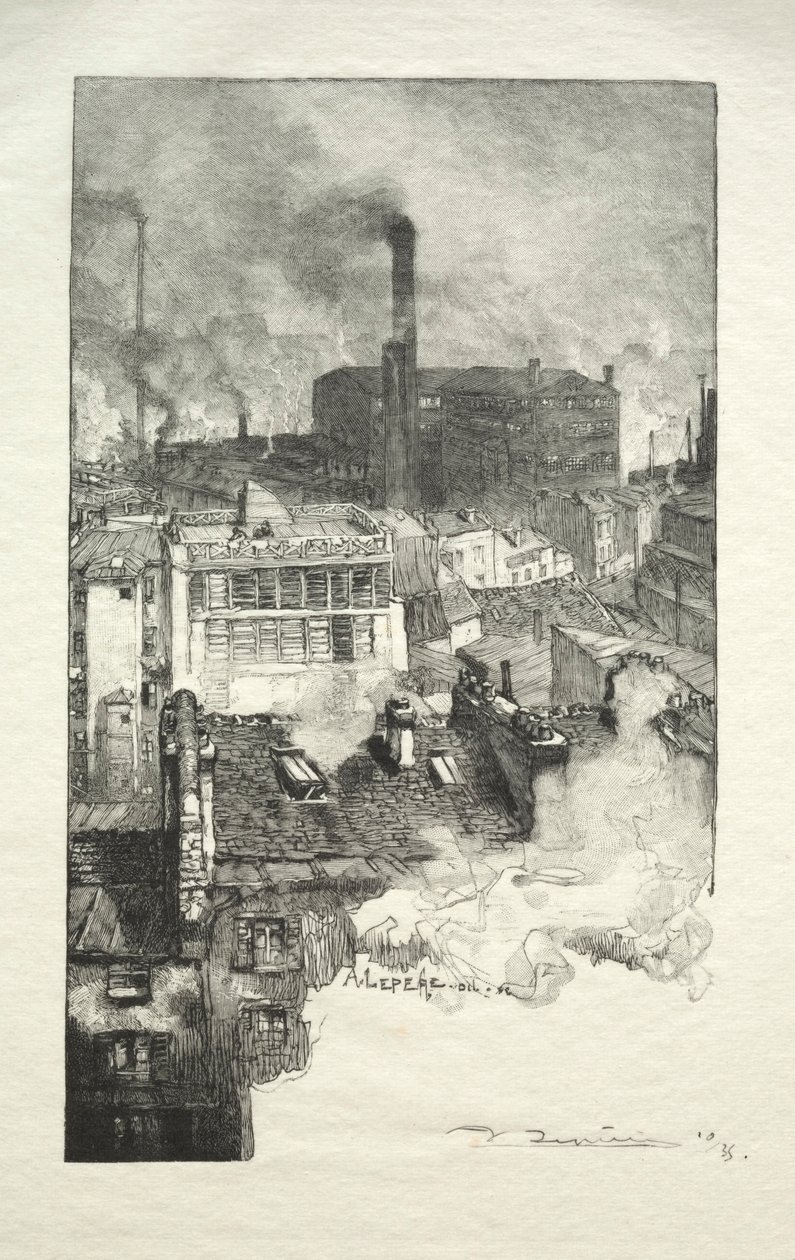 Gobelins-distriktet, 1889. av Auguste Louis Lepère