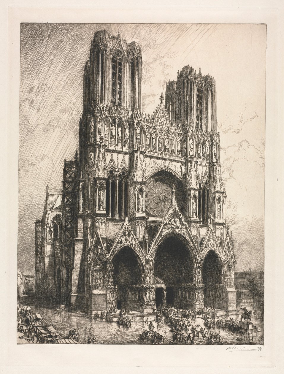Reims katedral. av Auguste Louis Lepère