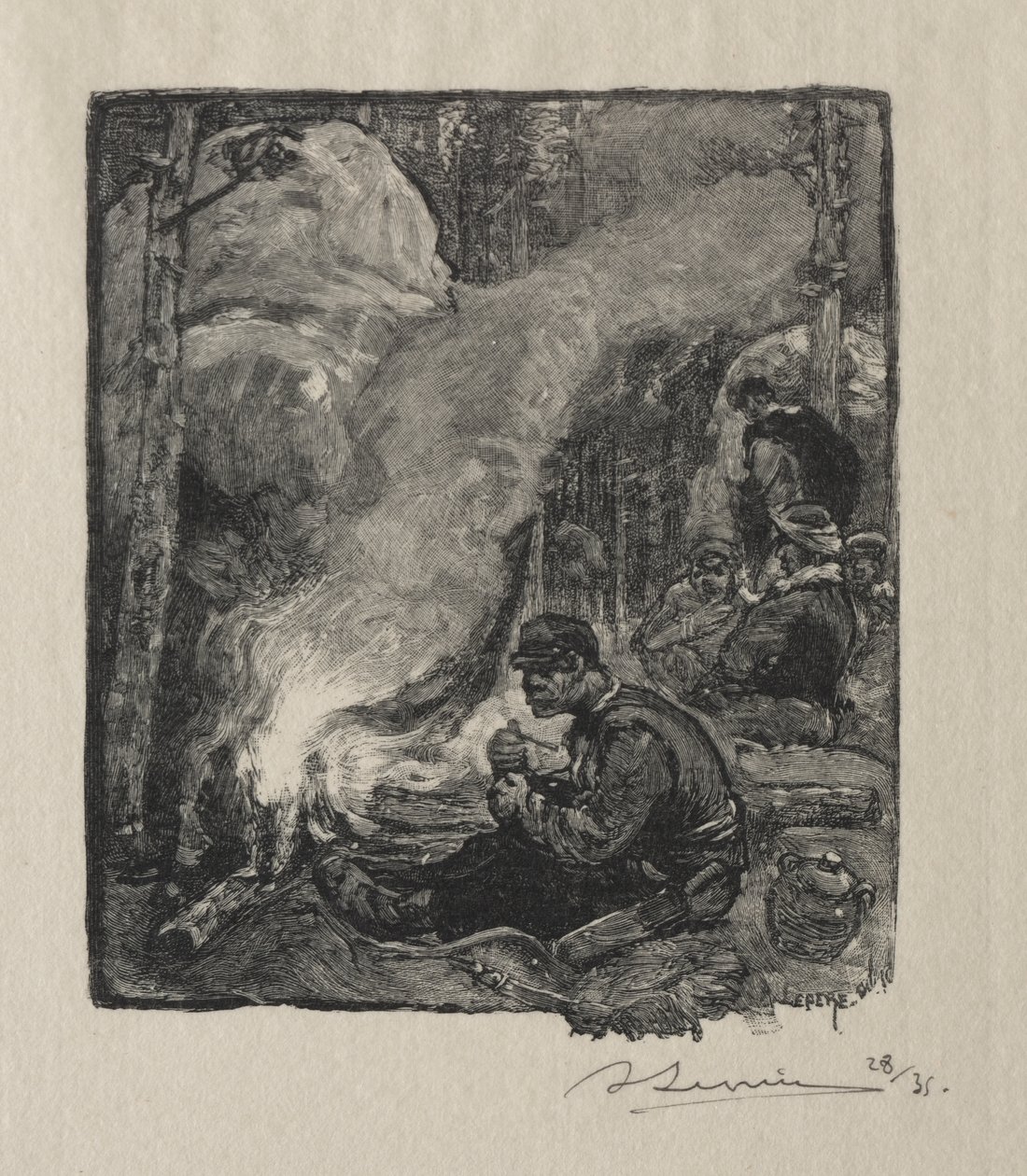 Trelasthoggernes måltid av Auguste Louis Lepère