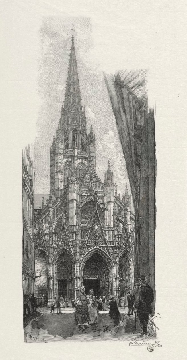 Illustrert Rouen: Church of Saint Maclon, 1896. av Auguste Louis Lepère